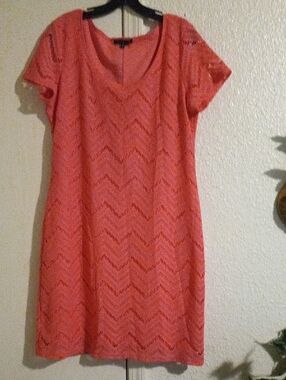 Women's Coral Knit Short-Sleeve Dress